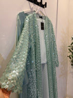 Celeste Sequin Abaya – 3-Piece Luxury Set 🤍