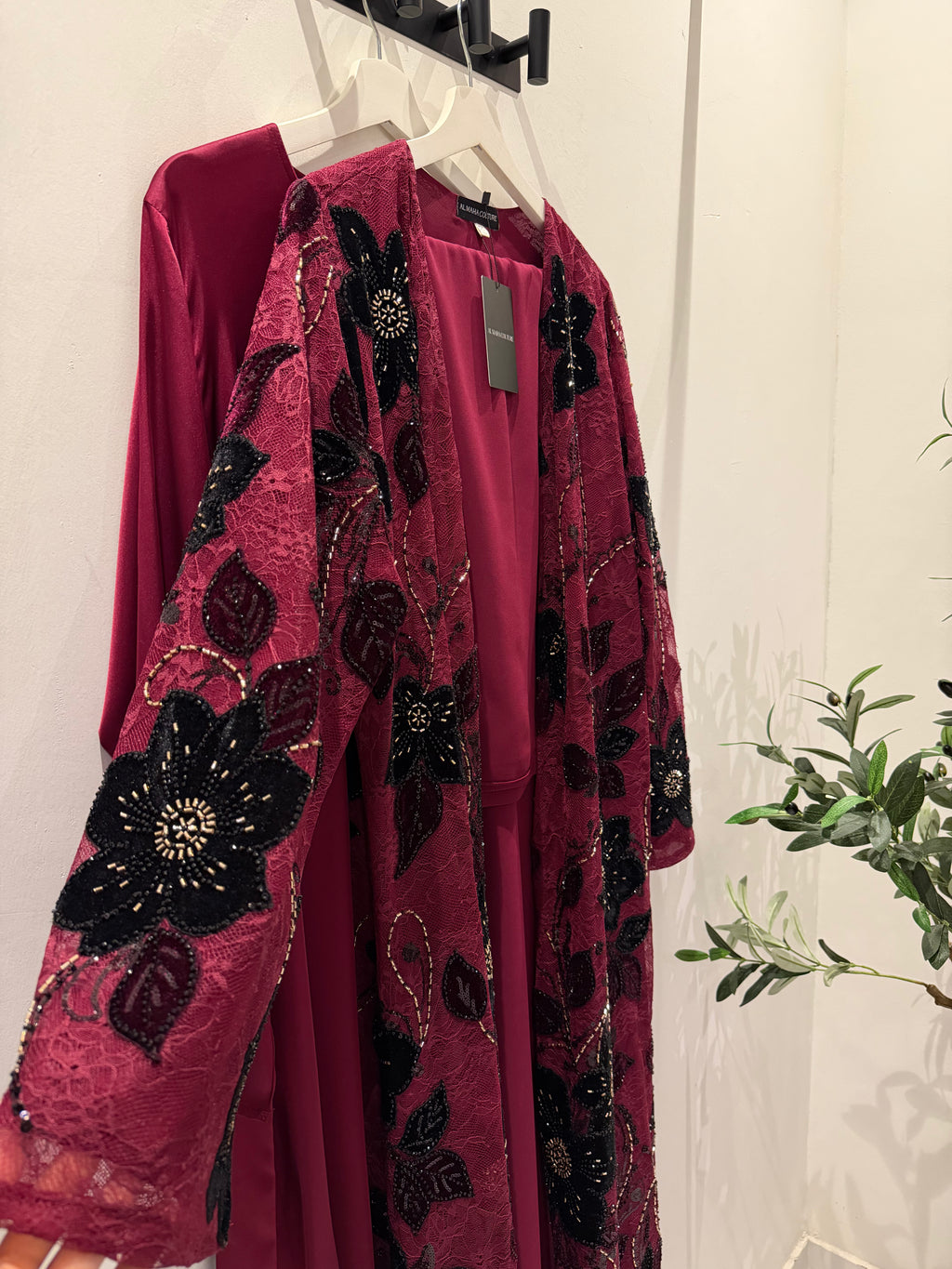 Lace & Velvet 3-Piece Set - Burgundy