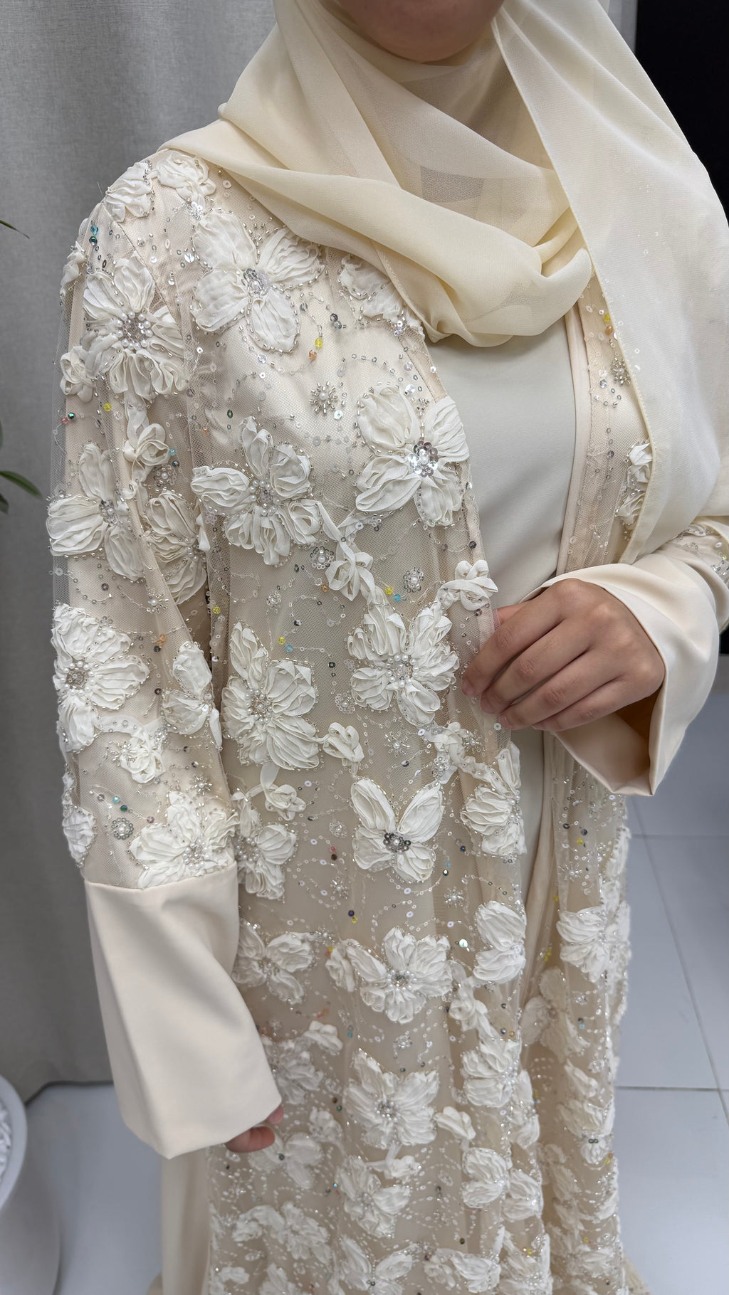 Sahar Abaya Set - Creamy