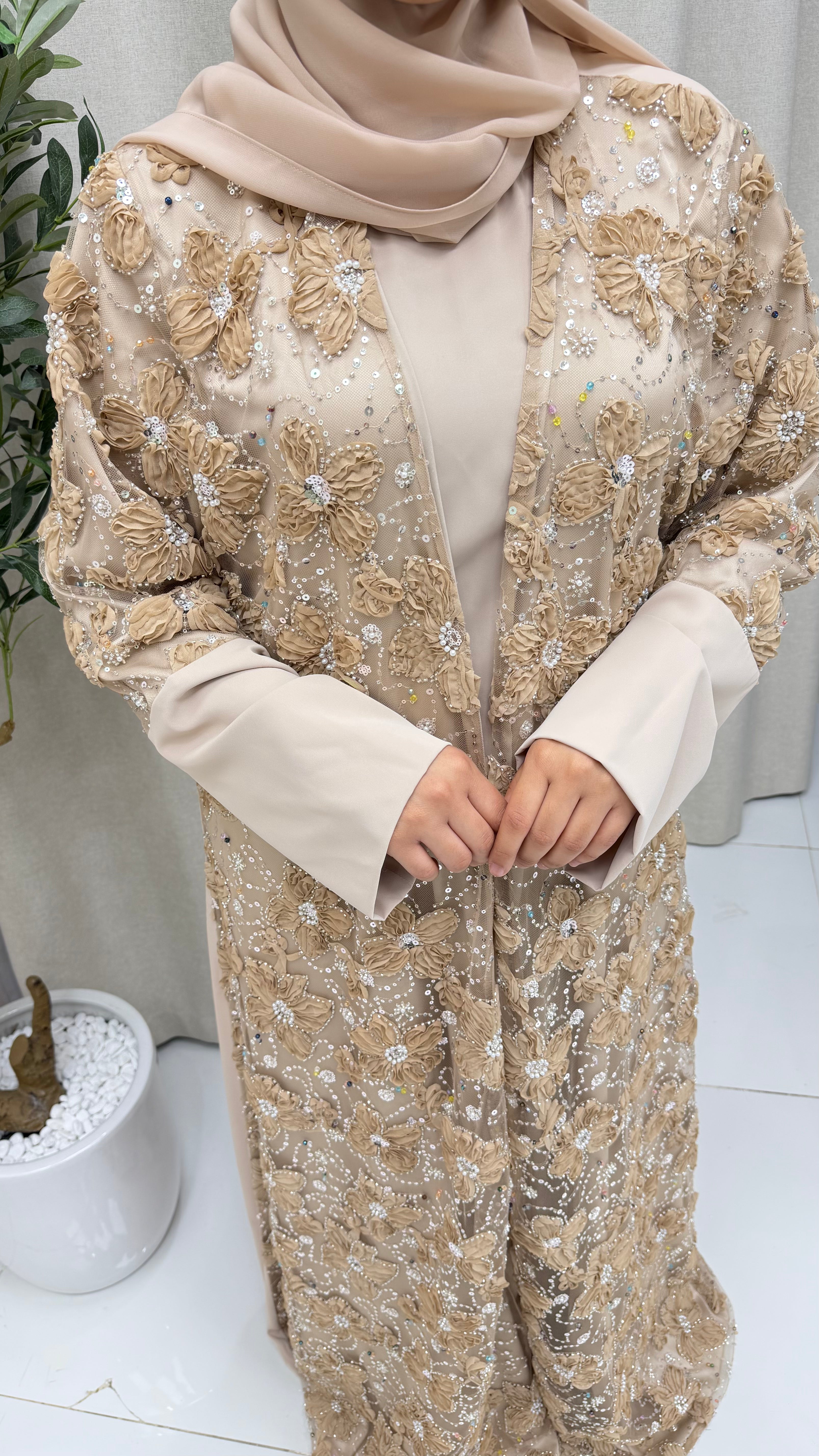 Sahar Abaya Set - Nude