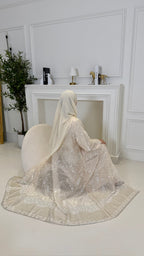 Al Jawhara Full Pearl Luxury Set - Abaya, Dress & Sheila Al Maha Couture