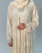 Al Anoud Full Pearl & Strass Luxury Set - Abaya, Dress & Sheila