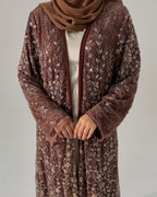 Al Shouq Full Pearl & Strass Luxury Set - Abaya, Dress & Sheila