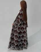 Al Maha Full Pearl & Strass Luxury Set - Abaya, Dress & Sheila