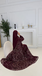 Al Thuraya Full Pearl & Strass Luxury Set - Abaya, Dress & Sheila
