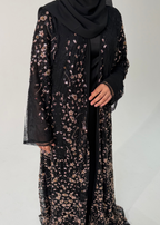 Al Dana Luxe Full Pearl & Strass Luxury Set - Abaya, Dress & Sheila