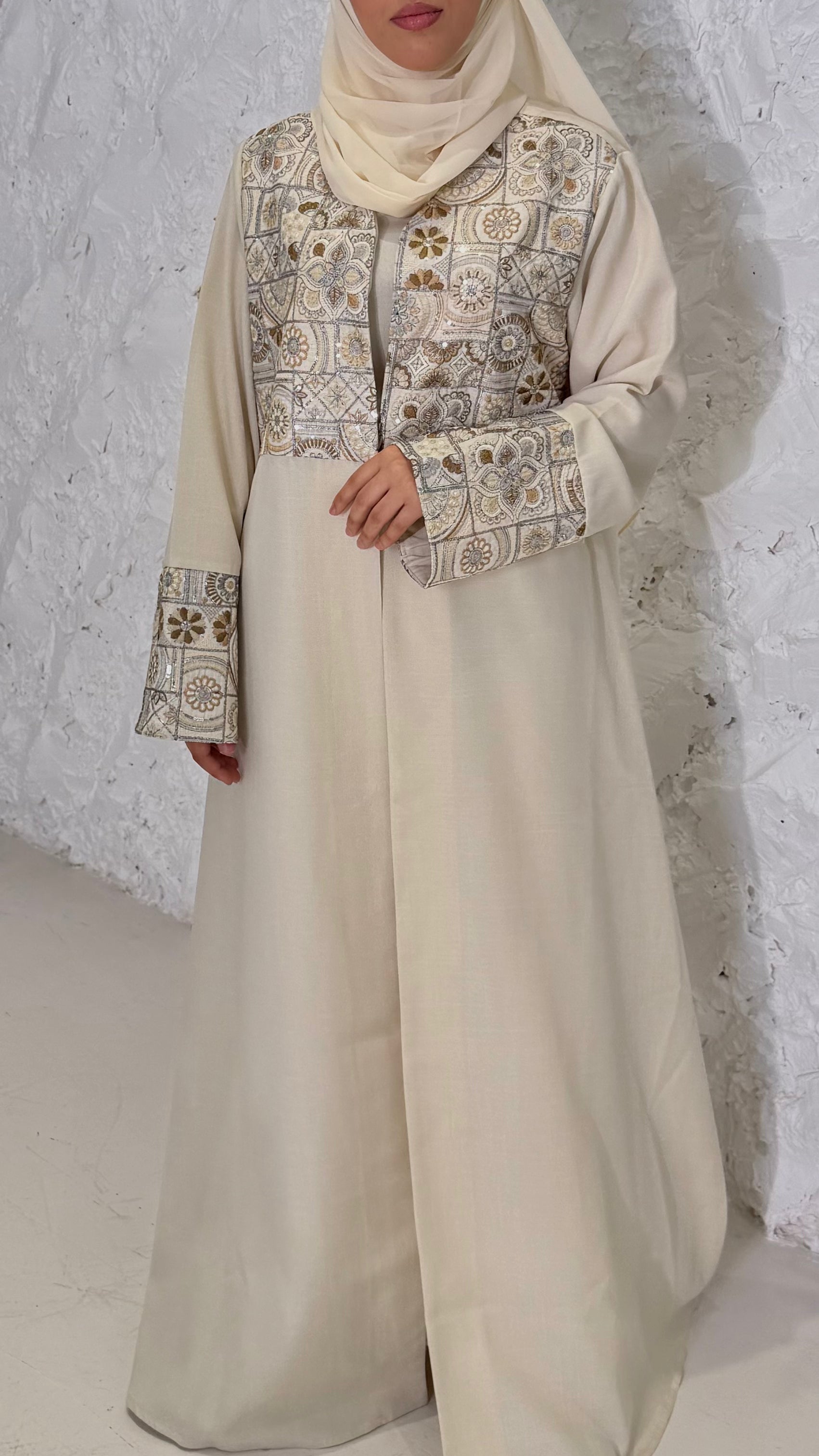 Huda Abaya with Sheila Al Maha Couture