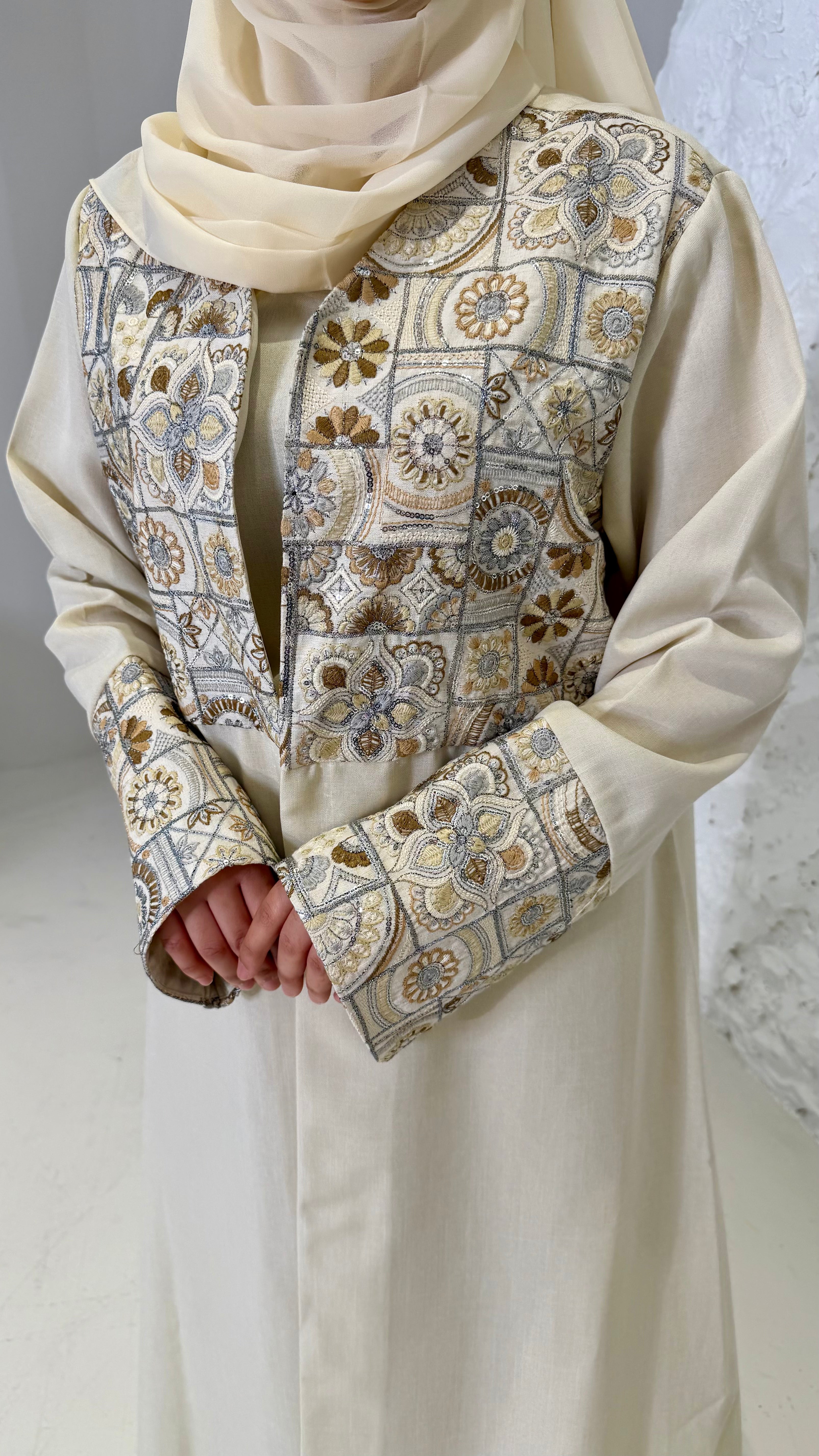 Huda Abaya with Sheila Al Maha Couture