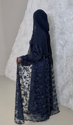 Al Rimal Full Pearl & Strass Luxury Set - Abaya, Dress & Sheila