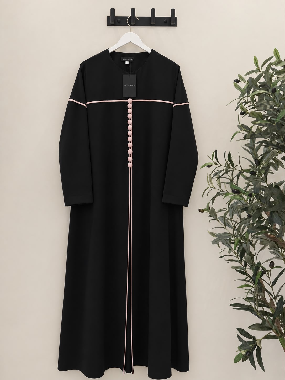 Buttoned Blazer Abaya - Pink