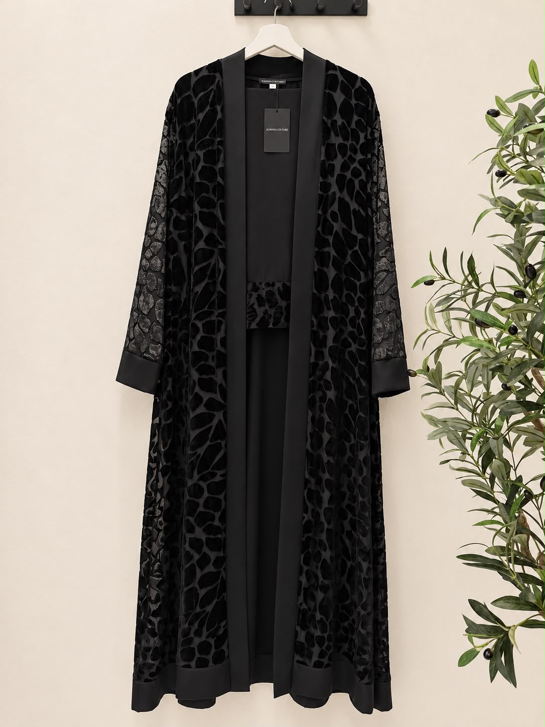 Velvet Abaya with sheila - Back