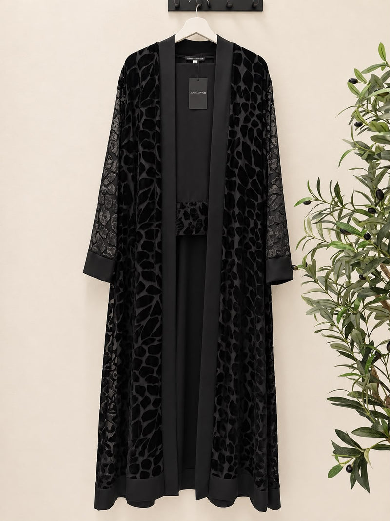 Velvet Abaya with sheila - Back